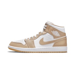 DA8005-100 Air Jordan 1 Mid Tan Gum Sail/Black-Cider-Chile Red 