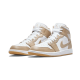 DA8005-100 Air Jordan 1 Mid Tan Gum Sail/Black-Cider-Chile Red 