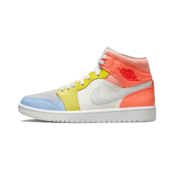 DJ6908-100 Air Jordan 1 Mid To My First Coach White/Opti Yellow/Zitron/Psychic Blue