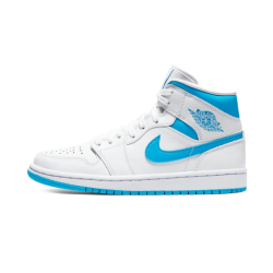 BQ6472-114 Air Jordan 1 Mid Unc Universityblue/White