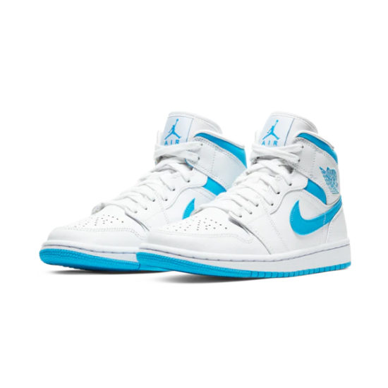 BQ6472-114 Air Jordan 1 Mid Unc Universityblue/White