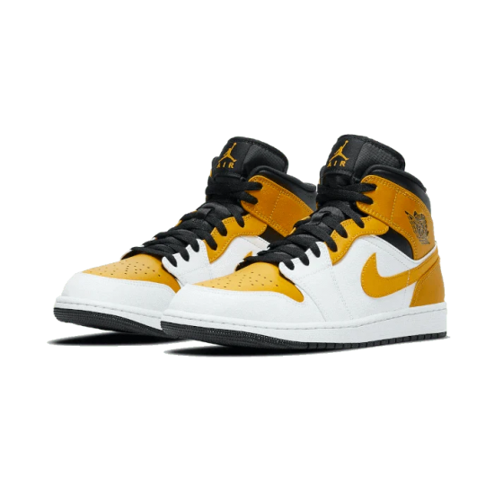 554725-170 Air Jordan 1 Mid University Gold White/University Gold-Black 