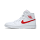 BQ6472-106 Air Jordan 1 Mid University Red White/University Red 