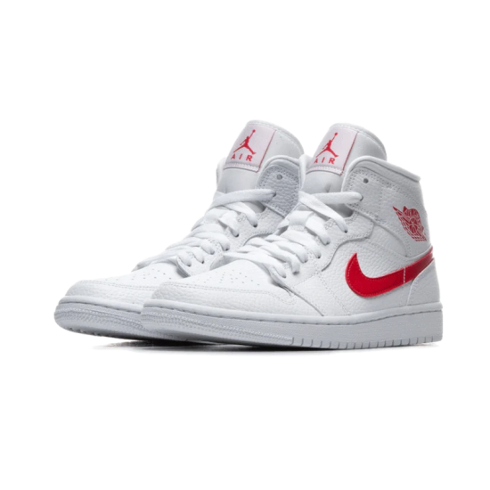 BQ6472-106 Air Jordan 1 Mid University Red White/University Red 