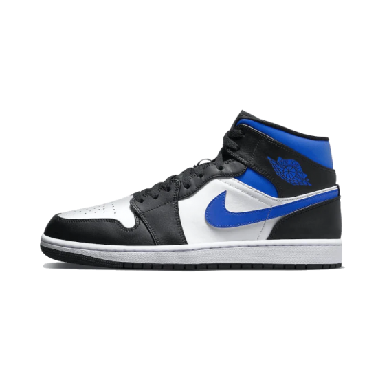 554724-140 Air Jordan 1 Mid White Black Royal White/Black/Racerblue