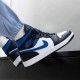 554724-140 Air Jordan 1 Mid White Black Royal White/Black/Racerblue