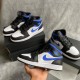 554724-140 Air Jordan 1 Mid White Black Royal White/Black/Racerblue