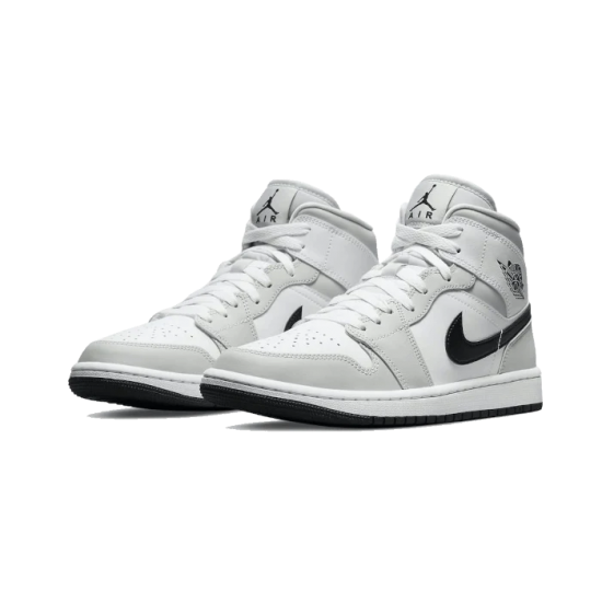 BQ6472-015 Air Jordan 1 Mid White Light Smoke Grey White/Light Smoke Gray/Black 