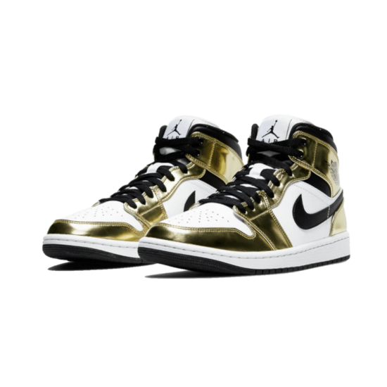 DC1420-700/DC1419-700 Air Jordan 1 Mid White Metallic Gold Metallic Gold/White/Black 