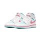 555112-102 Air Jordan 1 Mid White Pink Green Soar White/Digitalpink-Auroragreen-Soar