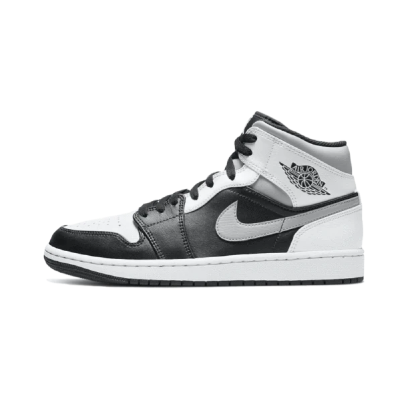 554724-073 Air Jordan 1 Mid White Shadow White/Gray/Black 