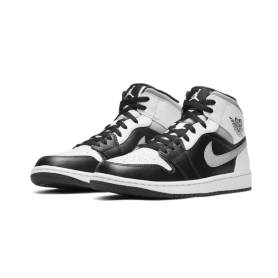 554724-073 Air Jordan 1 Mid White Shadow White/Gray/Black 