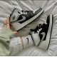 554724-073 Air Jordan 1 Mid White Shadow White/Gray/Black 