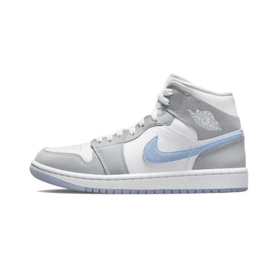 BQ6472-105 Air Jordan 1 Mid Wolf Grey Gray/White/Blue