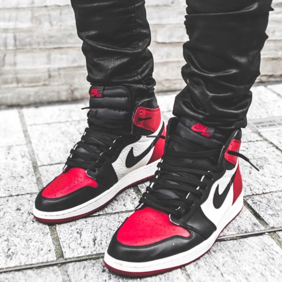 555088-610 Air Jordan 1 Retro High Bred Toe Gym Red/Black-Summit White 