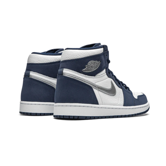 DC1788-100 Air Jordan 1 Retro High Midnight Navy (2020) White/Midnight Navy-Metallic Silver