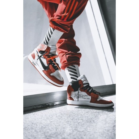 AQ0818-100 Air Jordan 1 Retro High Off-White Chicago &#8220;The Ten&#8221; White/Red/Black