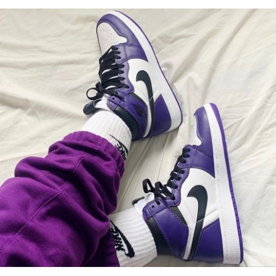 555088-500 Air Jordan 1 Retro High Og Court Purple White Courtpurple/White-Black