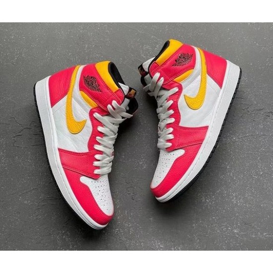 555088-603 Air Jordan 1 Retro High Og Light Fusion Red Light Fusion Red/White-Laser Orange-Black 