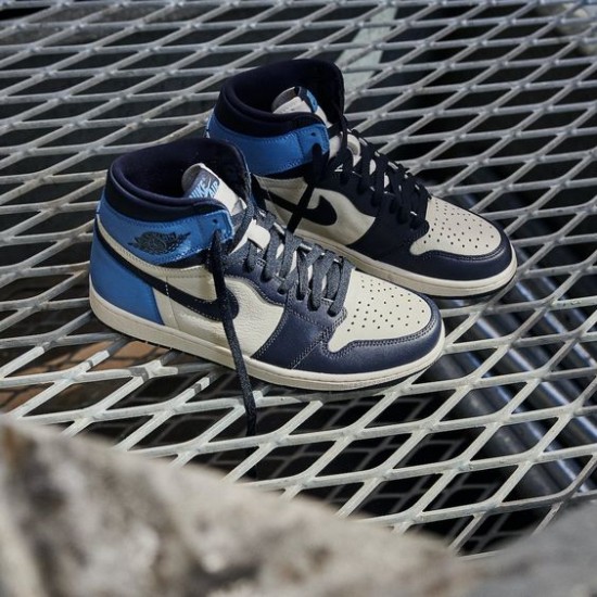 555088-140 Air Jordan 1 Retro High Og Obsidian Unc 2019 Sail/Obsidian-Universityblue