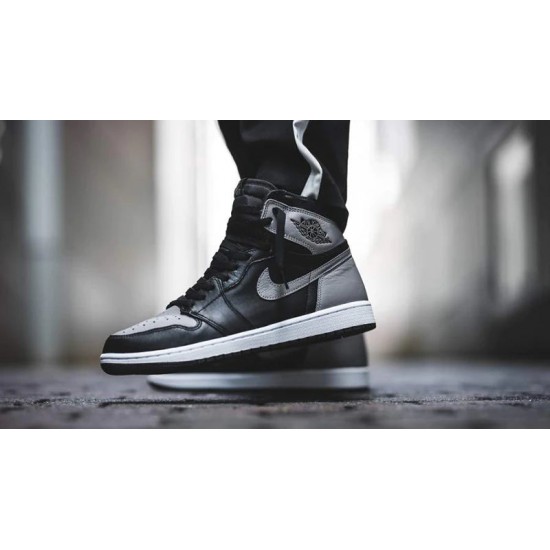 555088-013 Air Jordan 1 Retro High Shadow Black/Medium Gray-White