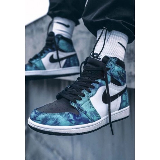 CD0461-100 Air Jordan 1 Retro High Tie Dye White/Black-Auroragreen