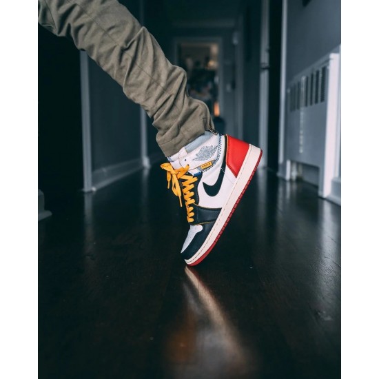 BV1300-106 Air Jordan 1 Retro High Union Los Angeles Black Toe White/Black-Varsity Red-Gray Wolf