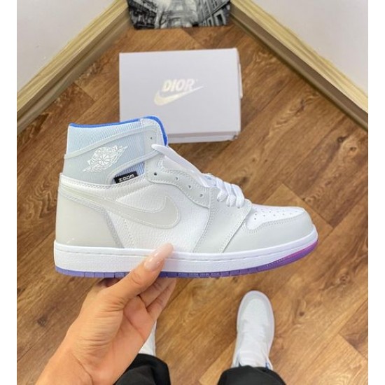 CK6637-104 Air Jordan 1 Retro High Zoom White Racer Blue White/Racer Blue-White Release