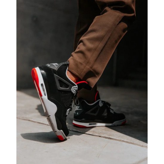 308497-060 Air Jordan 4 Bred 2019 Sail/Black-Darkmocha-Universityred