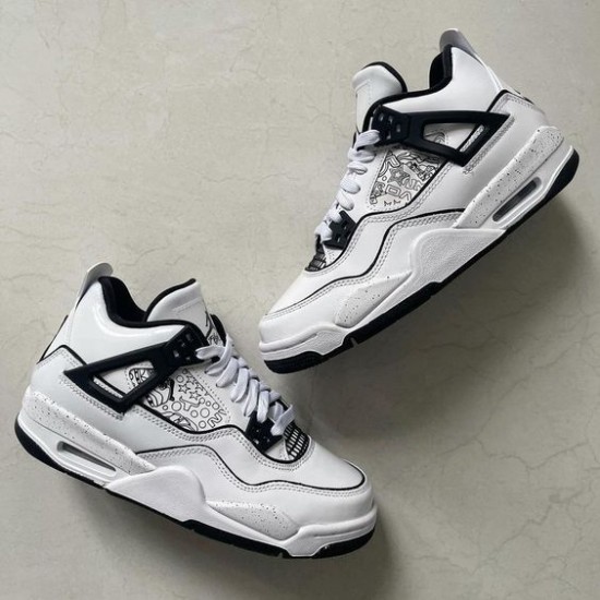 DC4101-100 Air Jordan 4 Diy White/Black-Volt