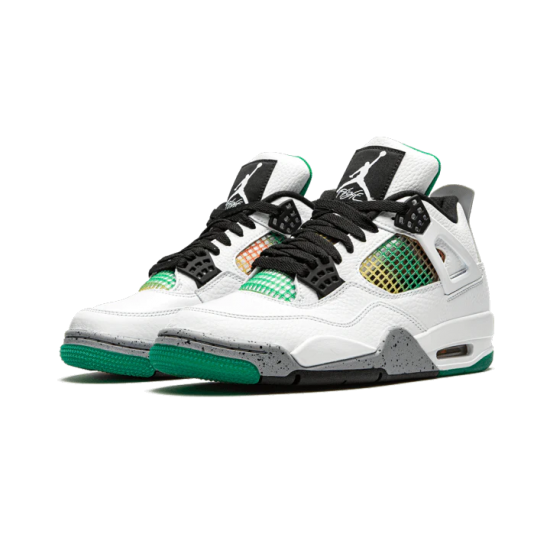 AQ9129-100 Air Jordan 4 Do The Right Thing White/University Red/Lucid Green/Black