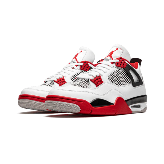 DC7770-160 Air Jordan 4 Retro Fire Red (2020) White/Black-Tech Gray-Fire Red 