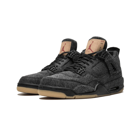 AO2571-001 Air Jordan 4 Retro Levi&#8217;S Black Black/Black-Black