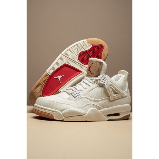 AO2571-100 Air Jordan 4 Retro Levi&#8217;S White White/White-White