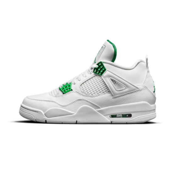 CT8527-113 Air Jordan 4 Retro Metallic Green White/Metallic Silver-Pine Green 