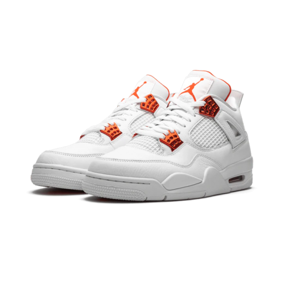 CT8527-118 Air Jordan 4 Retro Metallic Orange White/Metallic Silver-Team Orange