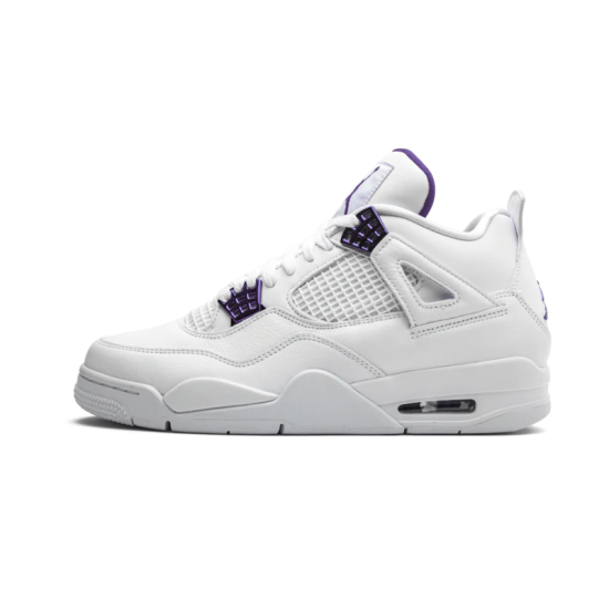 CT8527-115 Air Jordan 4 Retro Metallic Purple White/Metallicsilver-Courtpurple