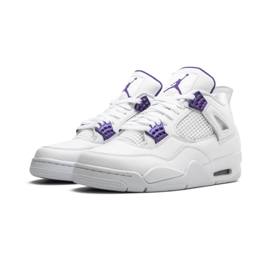 CT8527-115 Air Jordan 4 Retro Metallic Purple White/Metallicsilver-Courtpurple