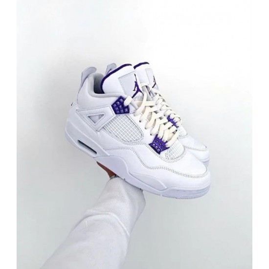 CT8527-115 Air Jordan 4 Retro Metallic Purple White/Metallicsilver-Courtpurple