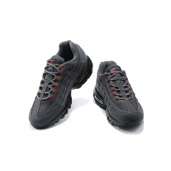 Men Sports Shoes Nike Air Max 95 TT Grey Red and Black