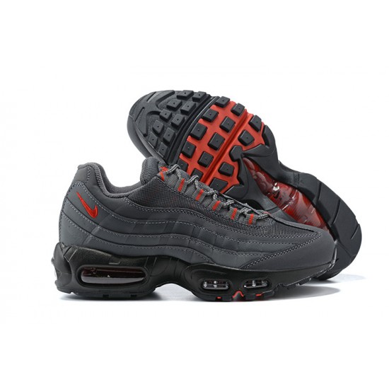 Men Sports Shoes Nike Air Max 95 TT Grey Red and Black