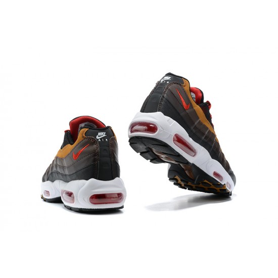 Men Sports Shoes Nike Air Max 95 TT Grey Red and Brown 