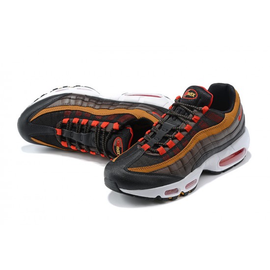 Men Sports Shoes Nike Air Max 95 TT Grey Red and Brown 