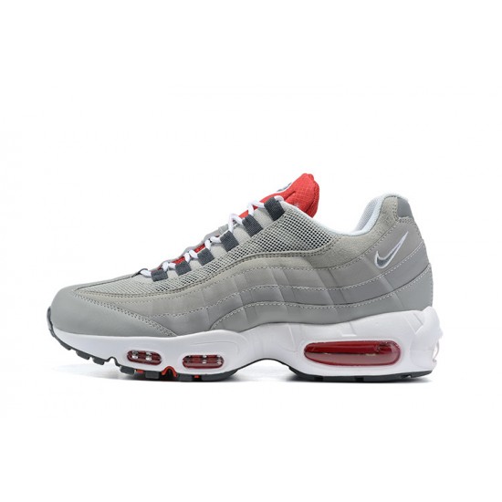 Men Sports Shoes Nike Air Max 95 TT Grey White and Red 