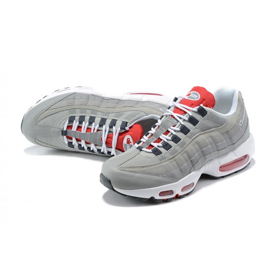 Men Sports Shoes Nike Air Max 95 TT Grey White and Red 