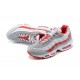 Men Sports Shoes Nike Air Max 95 TT White Red and Grey