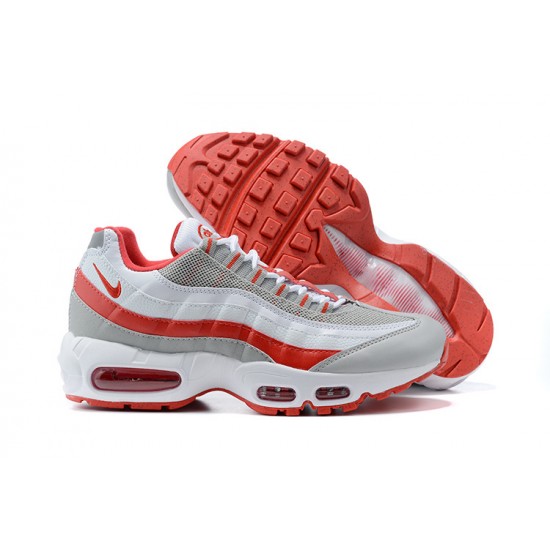 Men Sports Shoes Nike Air Max 95 TT White Red and Grey