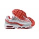 Men Sports Shoes Nike Air Max 95 TT White Red and Grey