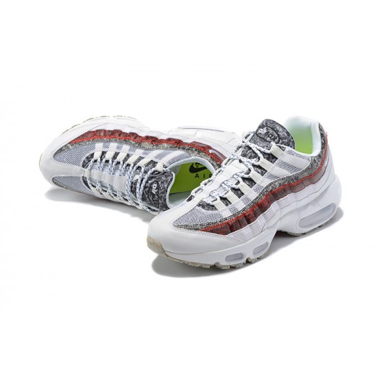 Men Sports Shoes Nike Air Max 95 TT White and Red