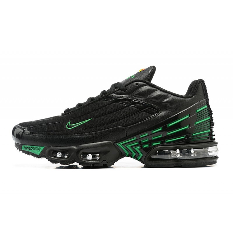 Men Sports Shoes Nike Air Max Plus 3 Black and Green